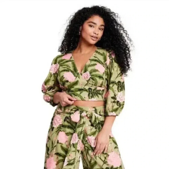 Aqua Bendita x Target Floral Wrap Blouse - Picture 1 of 6